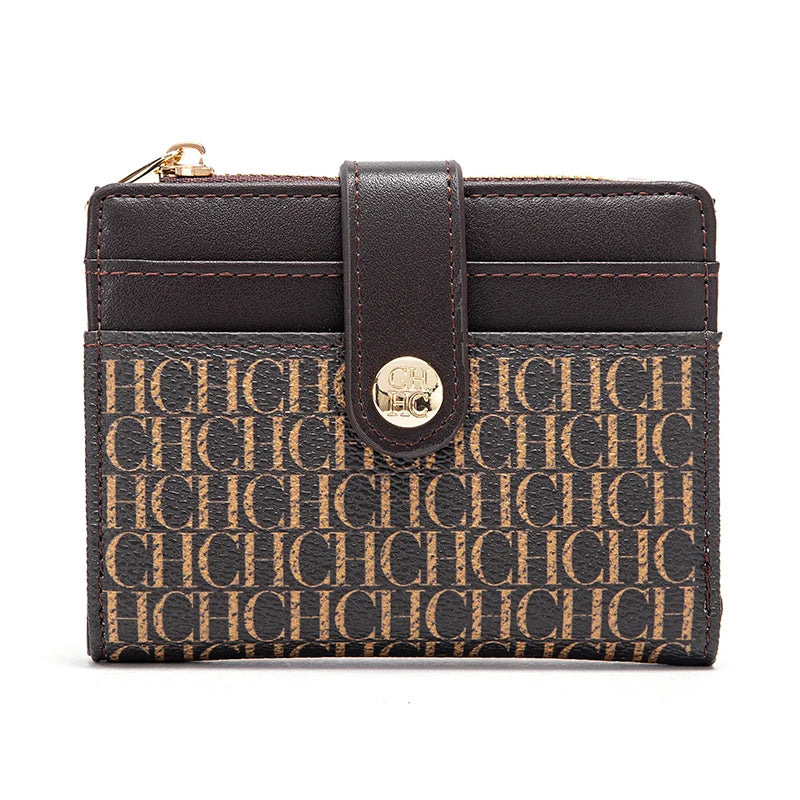 Petit portefeuille femme en cuir pu avec fermeture éclair et hasp sécurisé — photo 12