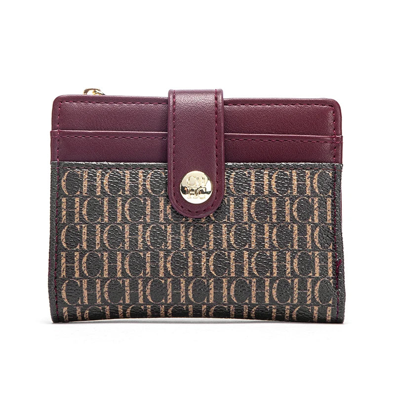 Petit portefeuille femme en cuir pu avec fermeture éclair et hasp sécurisé — photo 13
