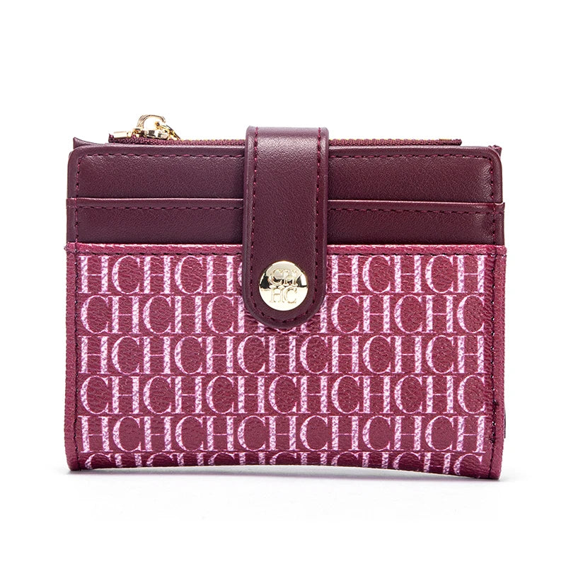 Petit portefeuille femme en cuir pu avec fermeture éclair et hasp sécurisé — photo 14