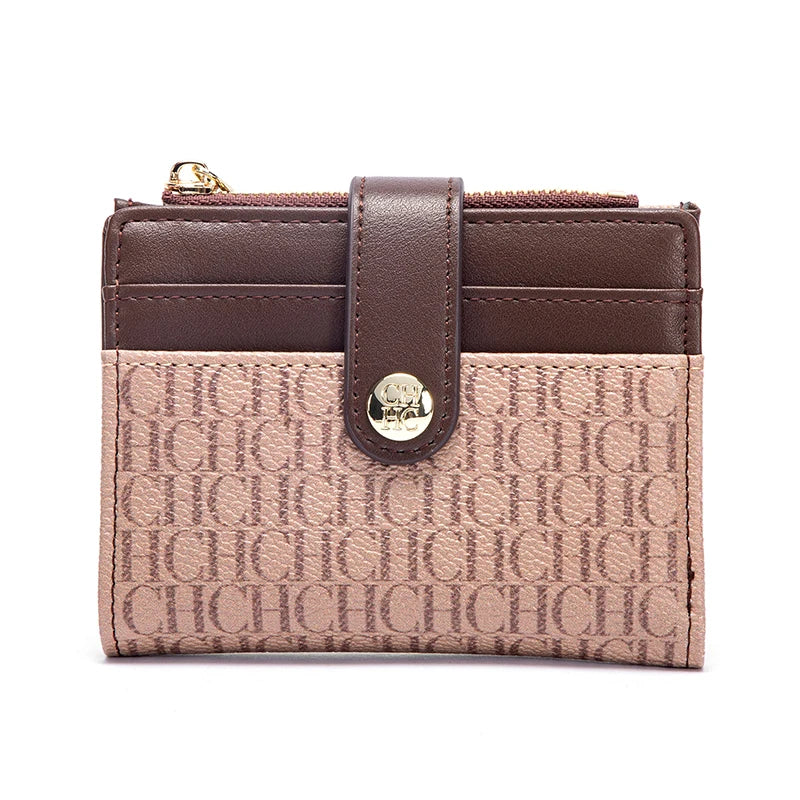 Petit portefeuille femme en cuir pu avec fermeture éclair et hasp sécurisé — photo 3