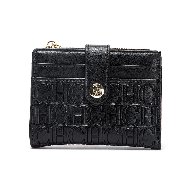 Petit portefeuille femme en cuir pu avec fermeture éclair et hasp sécurisé — photo 4