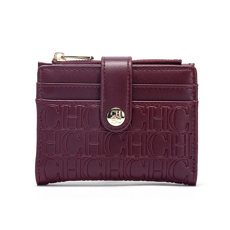 Petit portefeuille femme en cuir pu avec fermeture éclair et hasp sécurisé — photo 6