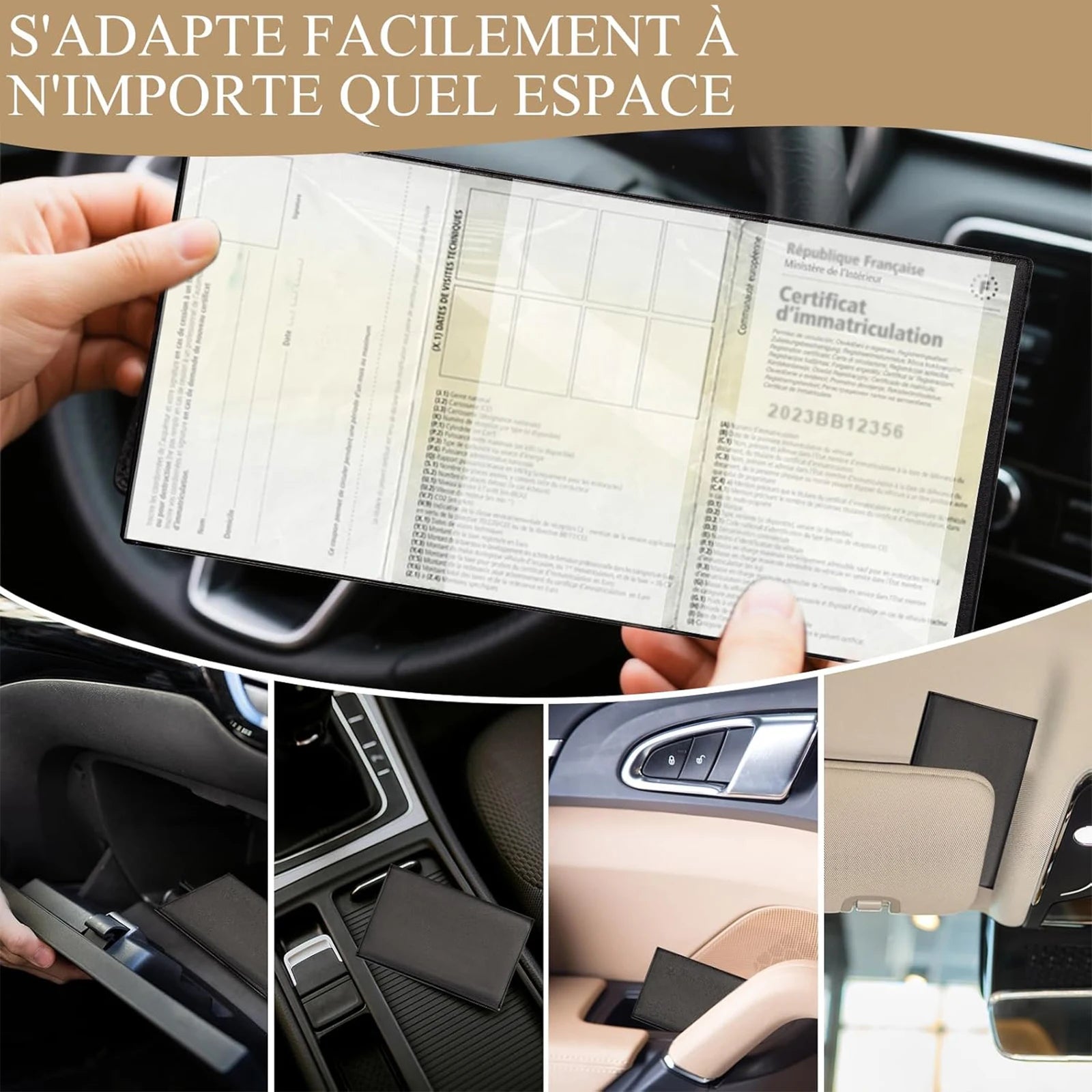 Pochette transparente pour carte grise et assurance voiture en PVC - lot de 2 — photo 5 Image
