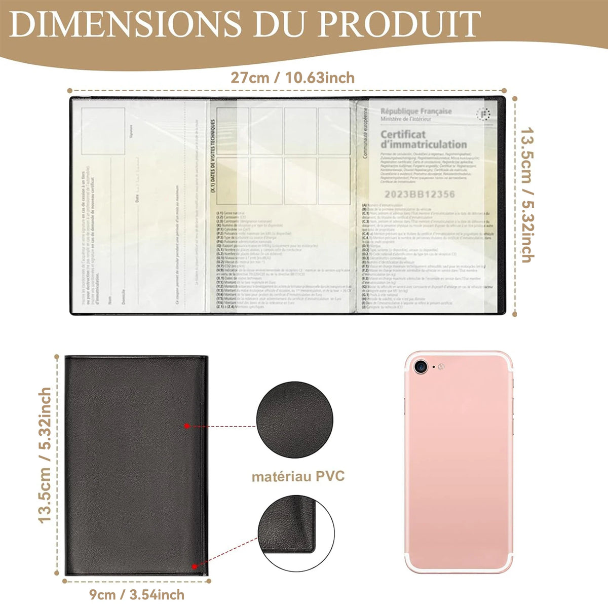 Pochette transparente pour carte grise et assurance voiture en PVC - lot de 2 — photo 7