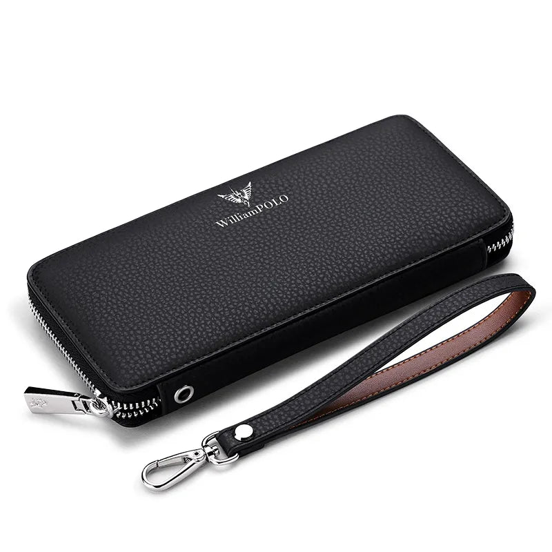 Pochette long portefeuille en cuir de vachette pour homme — photo 4