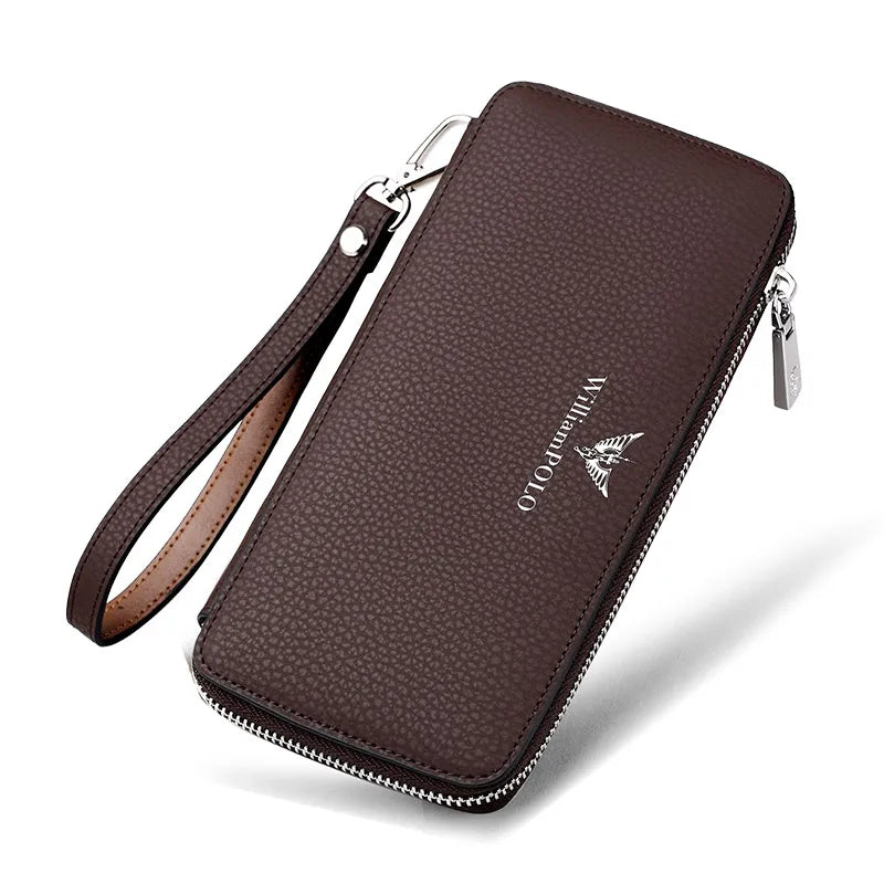 Pochette long portefeuille en cuir de vachette pour homme — photo 7