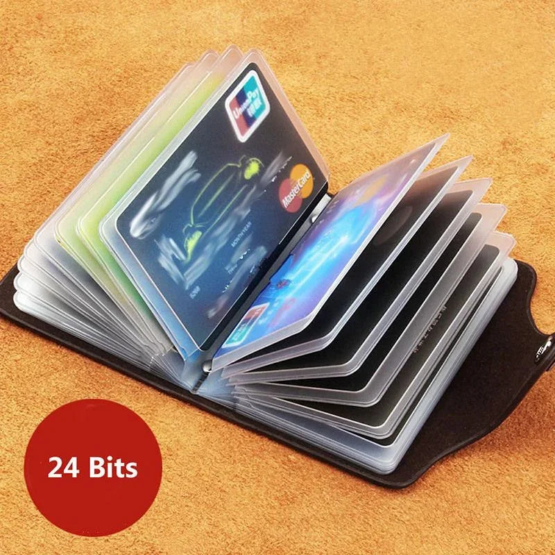Porte-carte 24 fentes anti-vol en cuir pu pour femme et homme — photo 3