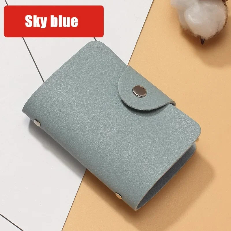 Porte-carte 24 fentes anti-vol en cuir pu pour femme et homme — photo 9