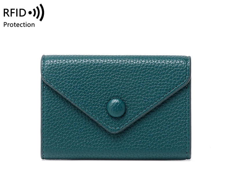 Porte-carte accordéon anti-fraude rfid en cuir pu grainé avec poche monnaie — photo 10