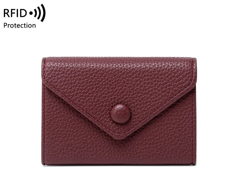 Porte-carte accordéon anti-fraude rfid en cuir pu grainé avec poche monnaie — photo 11