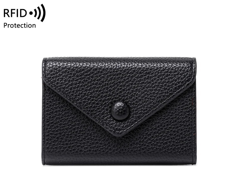 Porte-carte accordéon anti-fraude rfid en cuir pu grainé avec poche monnaie — photo 12