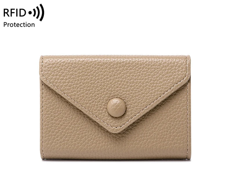 Porte-carte accordéon anti-fraude rfid en cuir pu grainé avec poche monnaie — photo 8