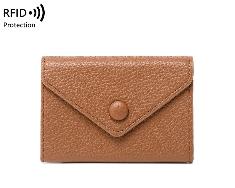 Porte-carte accordéon anti-fraude rfid en cuir pu grainé avec poche monnaie — photo 9