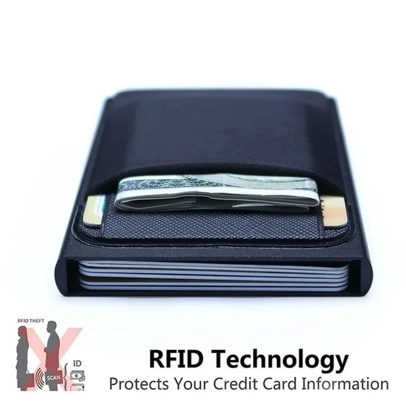 Porte-carte minimaliste en aluminium et Lycra avec protection RFID — photo 1
