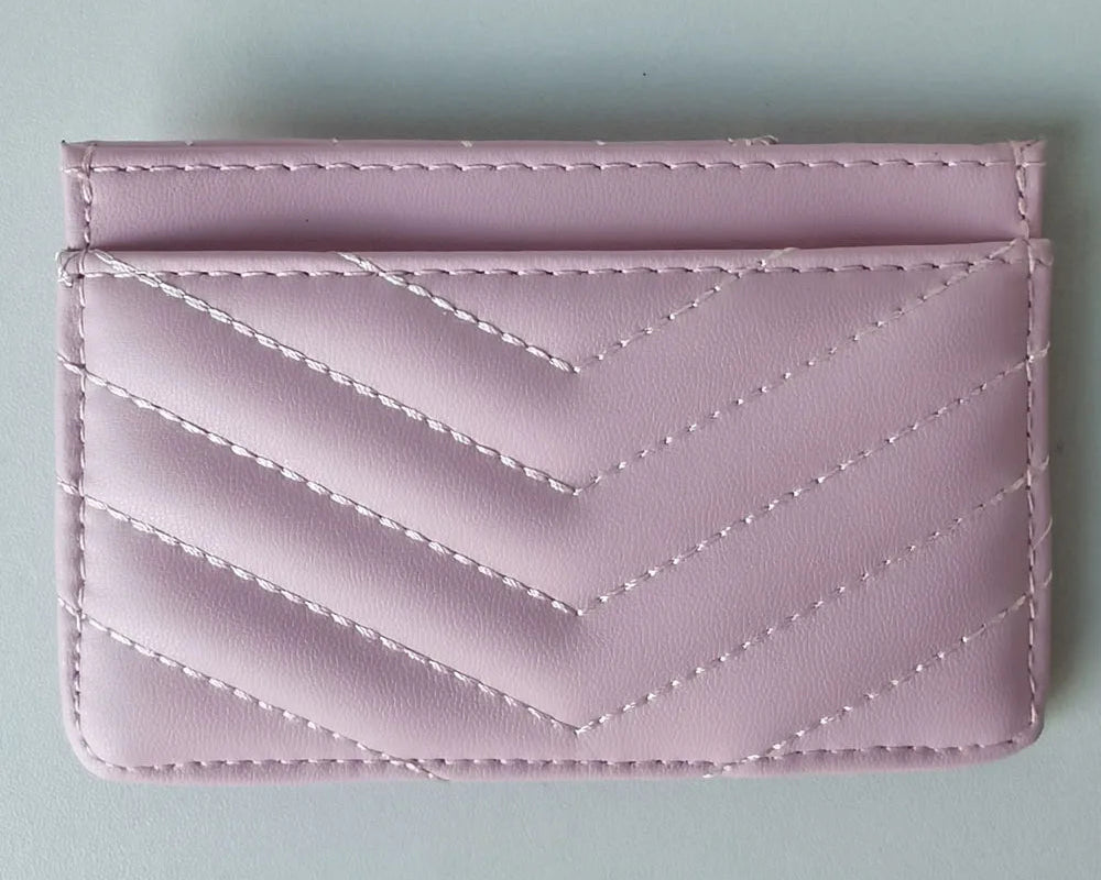 Porte-carte brodé en microfibre pour femme avec motif cœur et design ultra-mince — photo 2