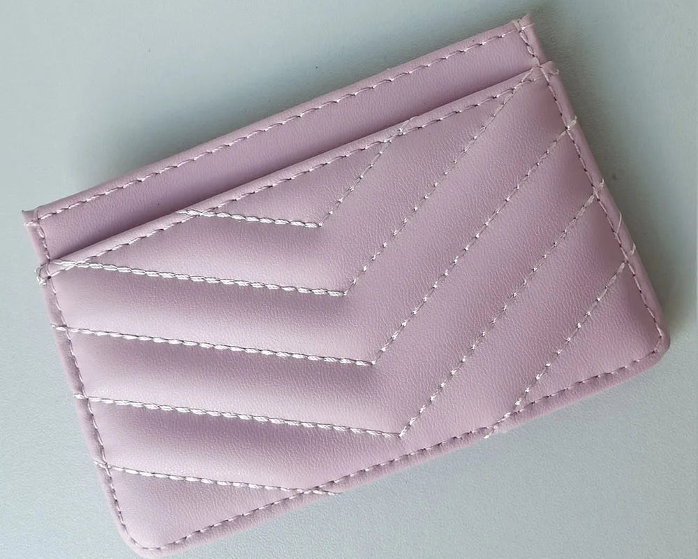 Porte-carte brodé en microfibre pour femme avec motif cœur et design ultra-mince — photo 4 Image
