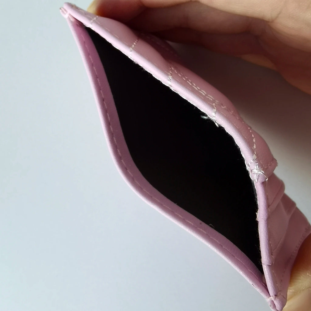 Porte-carte brodé en microfibre pour femme avec motif cœur et design ultra-mince — photo 5