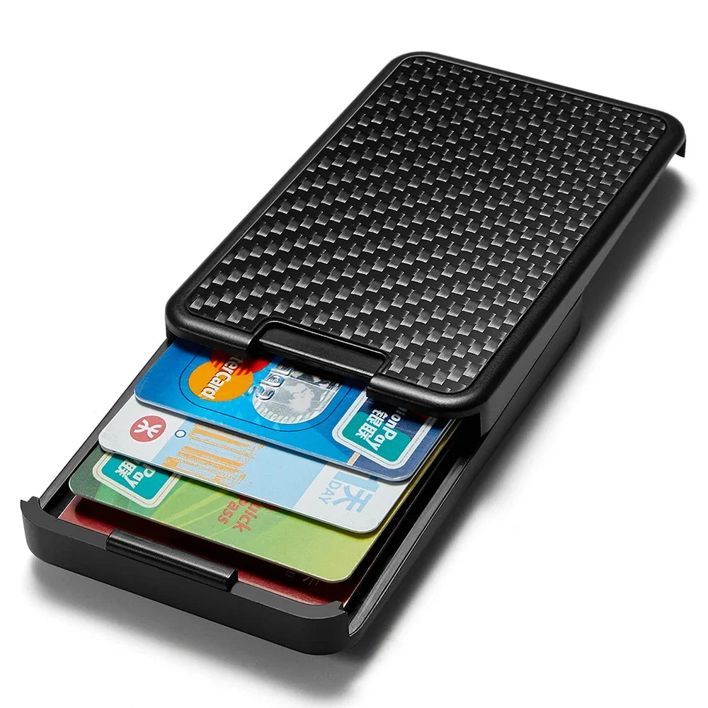 Porte-carte coulissant en fibre de carbone anti-RFID - Smart Wallet compact — photo 4