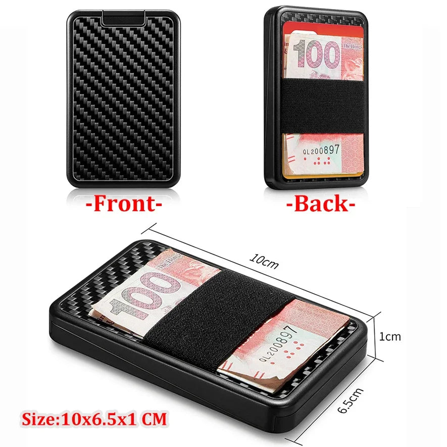 Porte-carte coulissant en fibre de carbone anti-RFID - Smart Wallet compact — photo 5