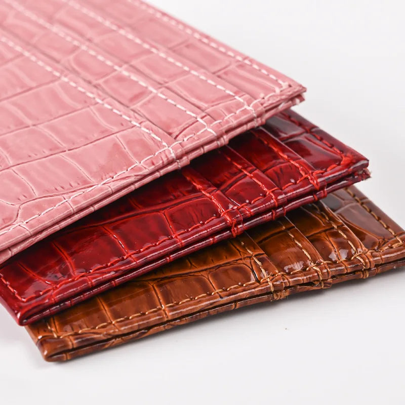 Porte-carte mince en cuir pu à motif crocodile pour homme et femme — photo 2