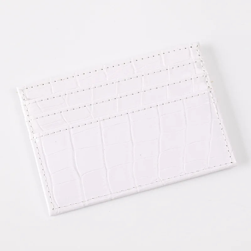 Porte-carte mince en cuir pu à motif crocodile pour homme et femme — photo 3