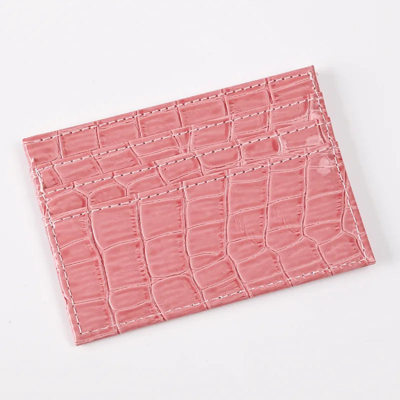 Porte-carte mince en cuir pu à motif crocodile pour homme et femme — photo 4