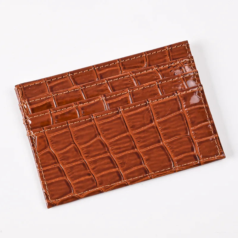 Porte-carte mince en cuir pu à motif crocodile pour homme et femme — photo 5