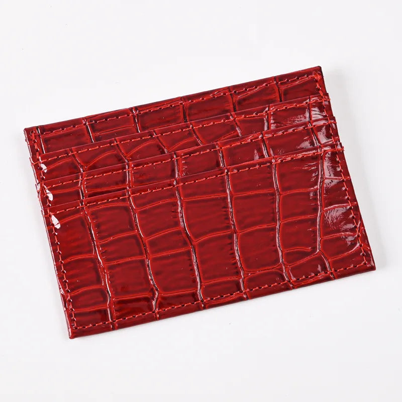 Porte-carte mince en cuir pu à motif crocodile pour homme et femme — photo 6 Image