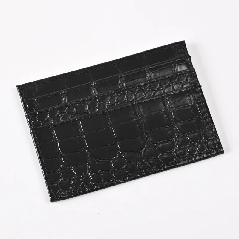 Porte-carte mince en cuir pu à motif crocodile pour homme et femme — photo 7