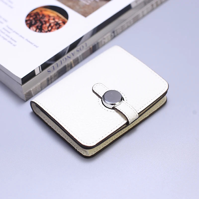 Porte-carte en cuir de vachette grainé avec fermoir design - luxe unisexe — photo 13