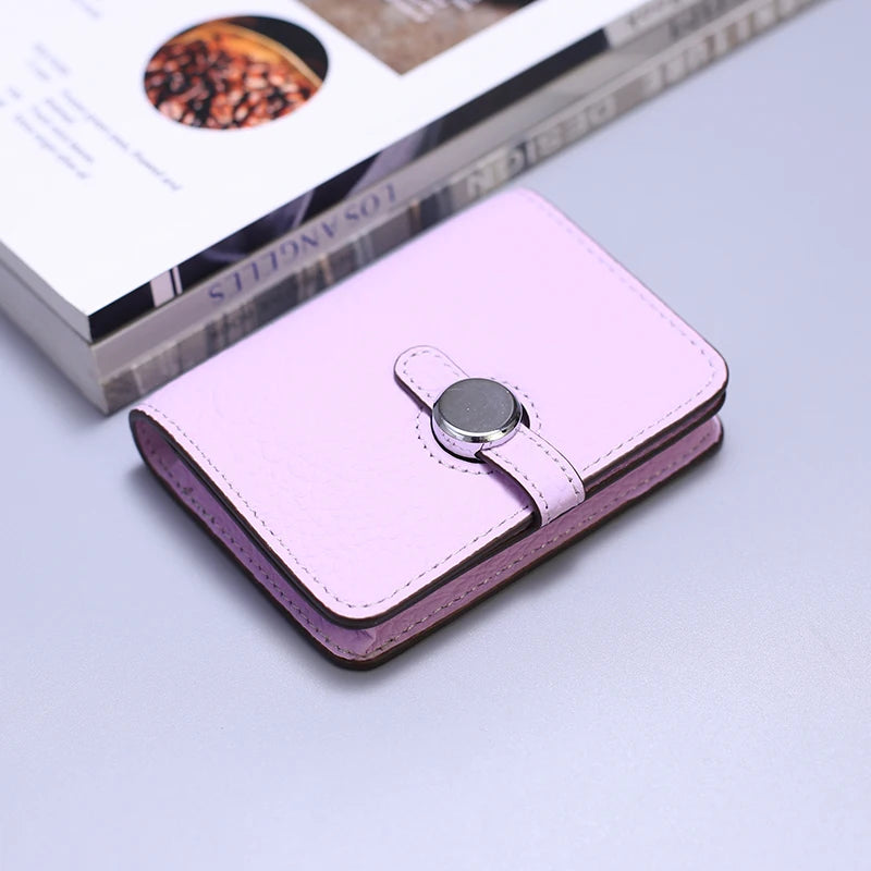 Porte-carte en cuir de vachette grainé avec fermoir design - luxe unisexe — photo 14