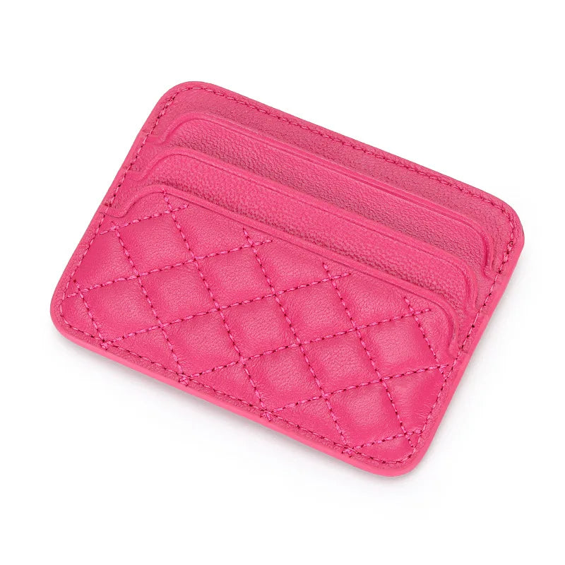 Porte-carte de luxe en cuir de mouton ultra-mince avec motif en damier — photo 10