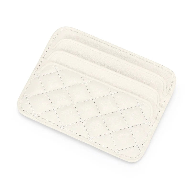 Porte-carte de luxe en cuir de mouton ultra-mince avec motif en damier — photo 12