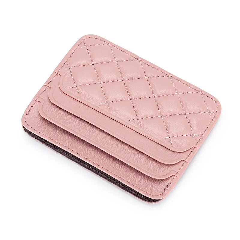 Porte-carte de luxe en cuir de mouton ultra-mince avec motif en damier — photo 3