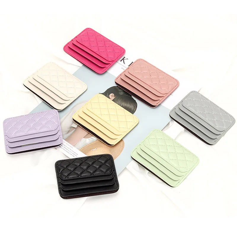 Porte-carte de luxe en cuir de mouton ultra-mince avec motif en damier — photo 5