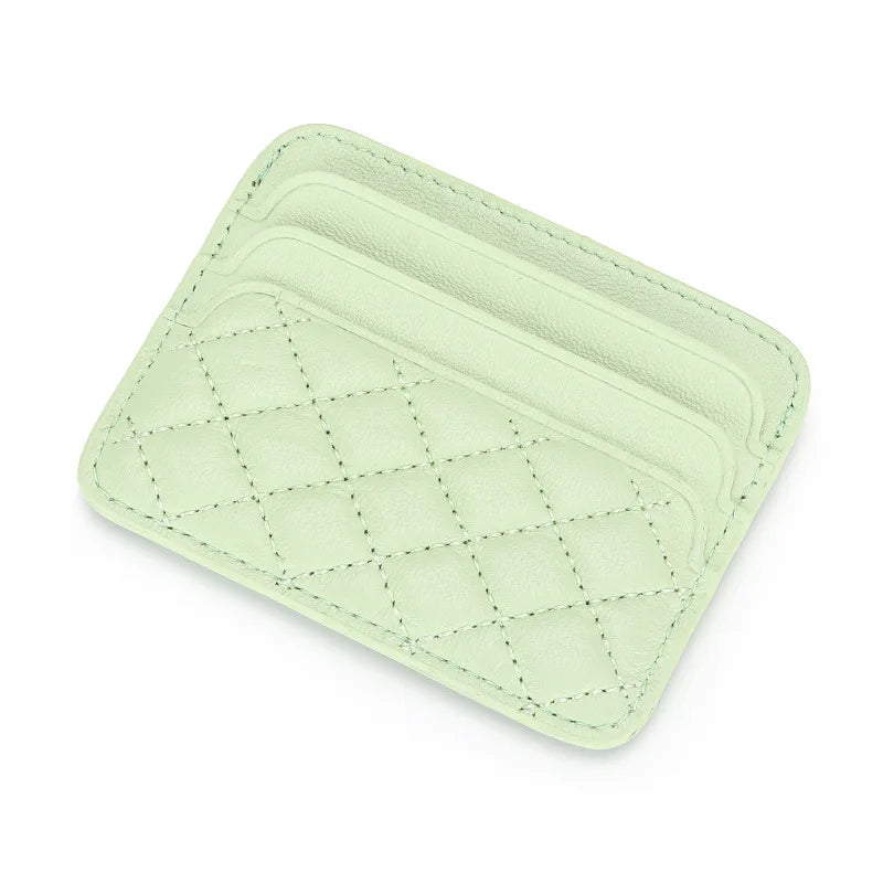 Porte-carte de luxe en cuir de mouton ultra-mince avec motif en damier — photo 6