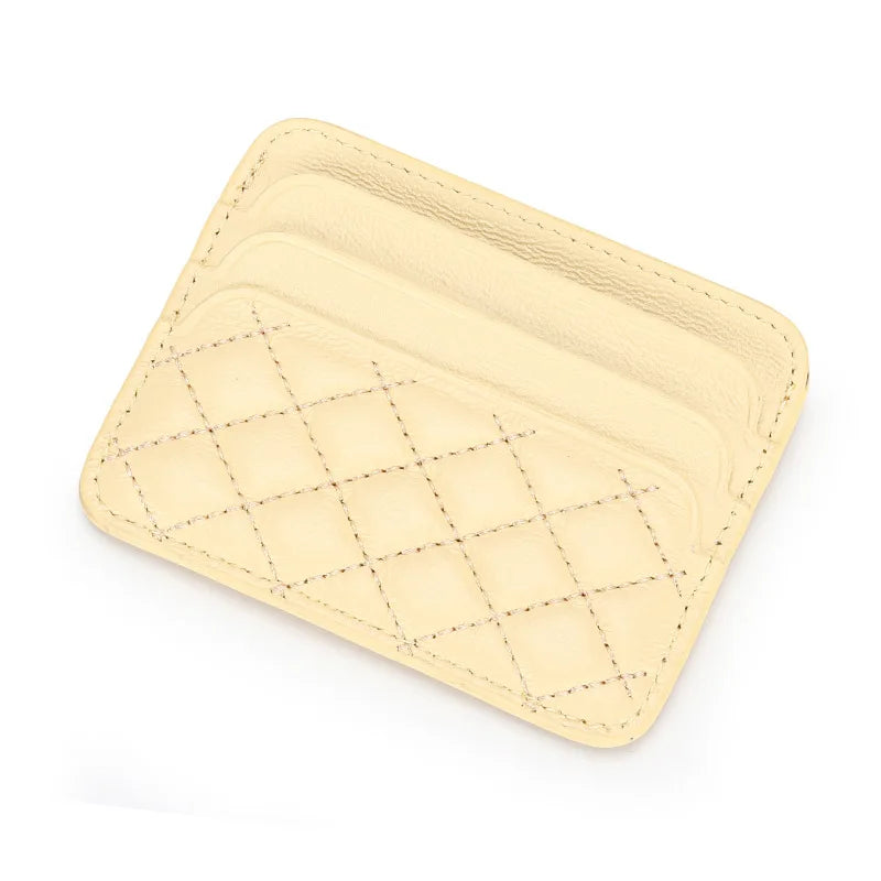 Porte-carte de luxe en cuir de mouton ultra-mince avec motif en damier — photo 7