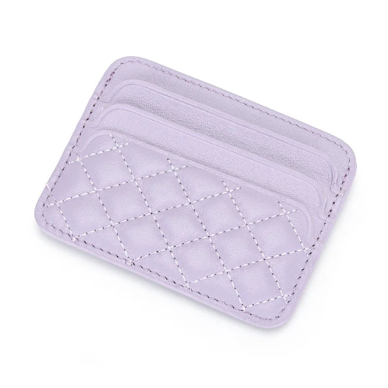 Porte-carte de luxe en cuir de mouton ultra-mince avec motif en damier — photo 9