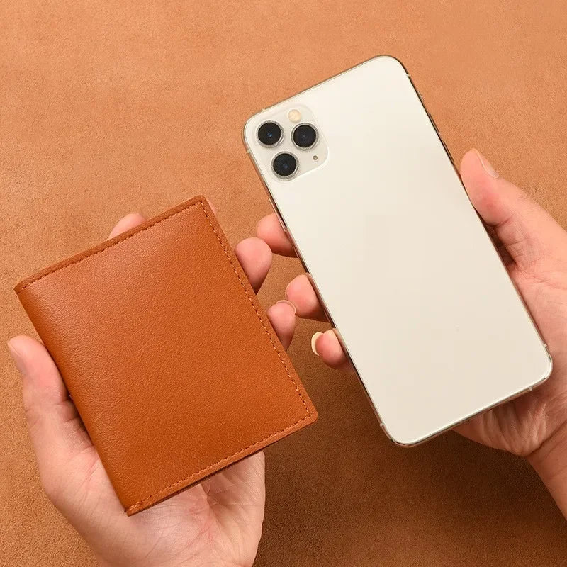Porte-carte ultra-mince en cuir pu avec bouton pression pour femme et homme — photo 1