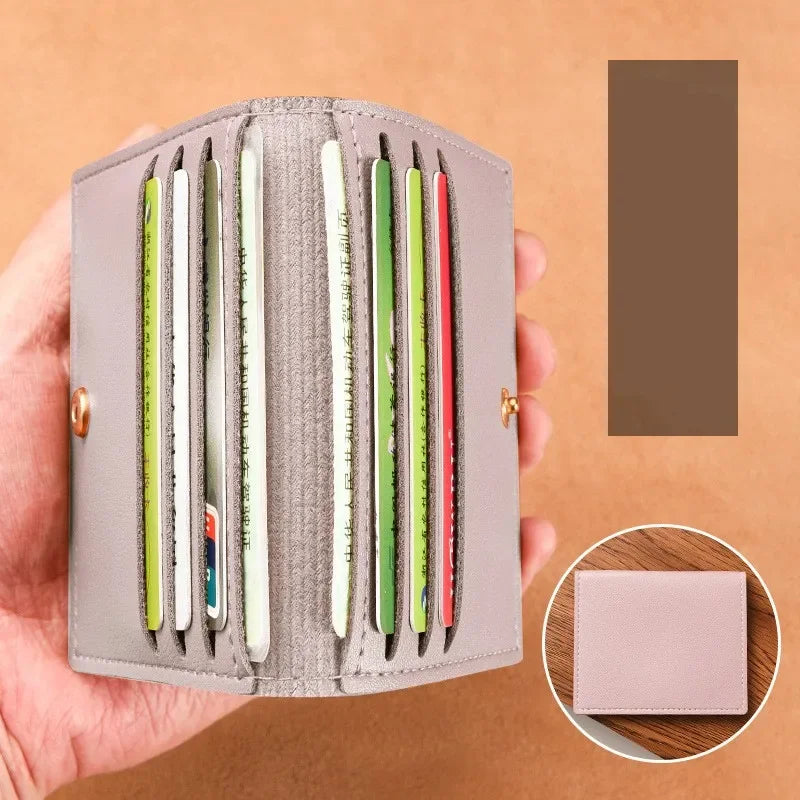 Porte-carte ultra-mince en cuir pu avec bouton pression pour femme et homme — photo 10