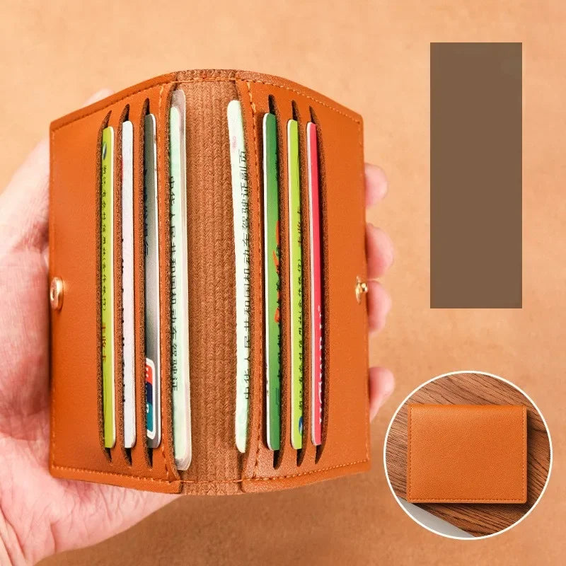 Porte-carte ultra-mince en cuir pu avec bouton pression pour femme et homme — photo 11