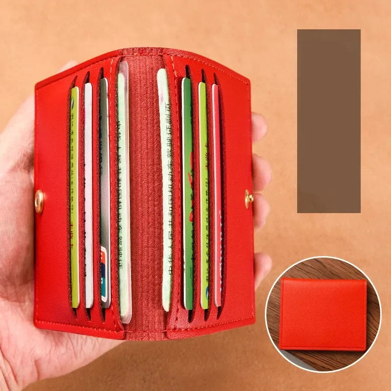 Porte-carte ultra-mince en cuir pu avec bouton pression pour femme et homme — photo 12