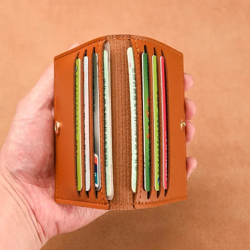 Porte-carte ultra-mince en cuir pu avec bouton pression pour femme et homme — photo 5