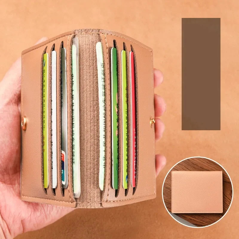 Porte-carte ultra-mince en cuir pu avec bouton pression pour femme et homme — photo 6