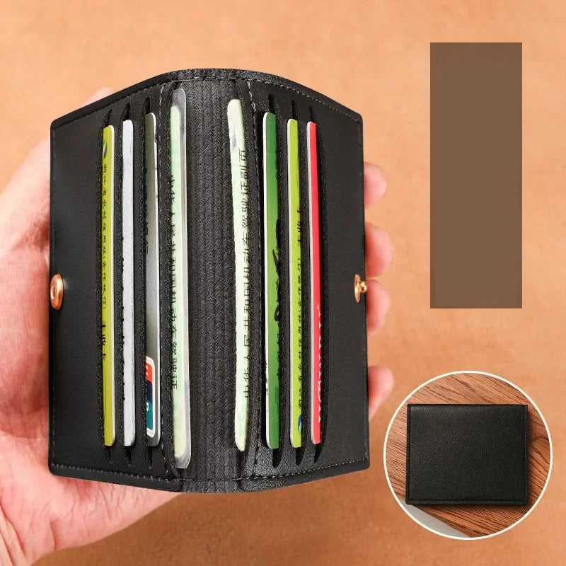 Porte-carte ultra-mince en cuir pu avec bouton pression pour femme et homme — photo 7
