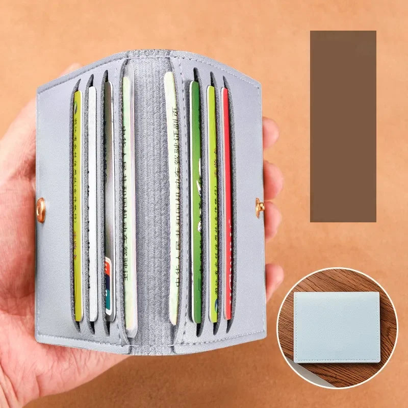 Porte-carte ultra-mince en cuir pu avec bouton pression pour femme et homme — photo 8