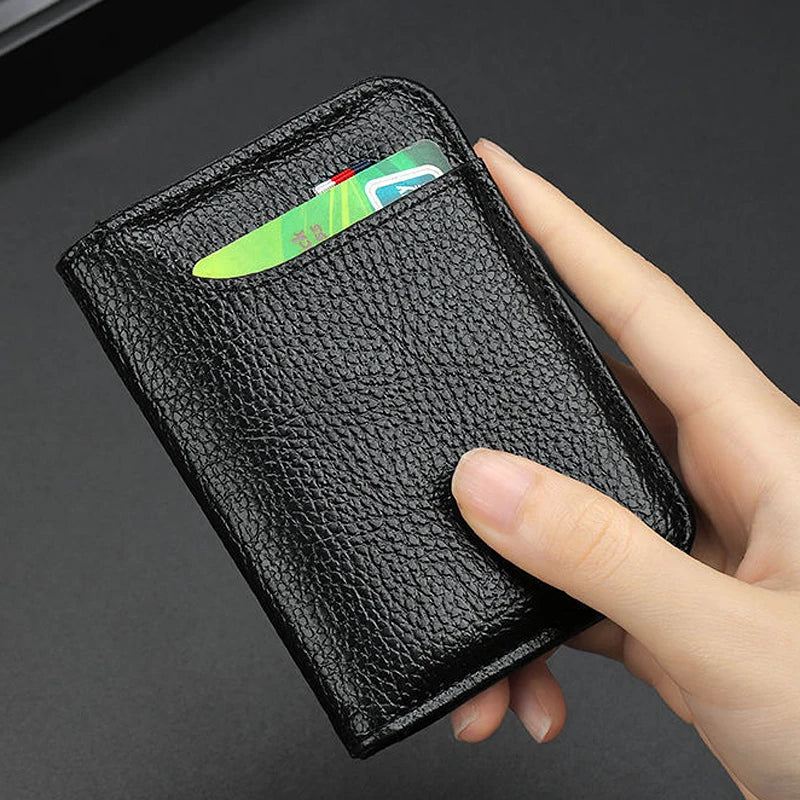 Porte-carte de crédit en cuir PU grainé pour homme et femme - style business — photo 1