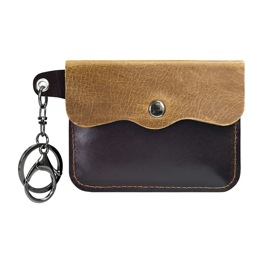 Porte-carte et porte-monnaie slim en cuir de vachette véritable avec porte-clés — photo 11