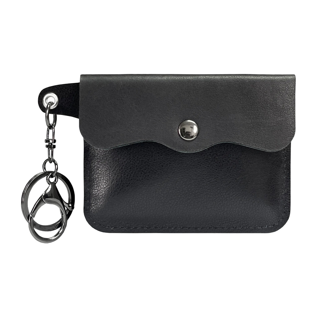 Porte-carte et porte-monnaie slim en cuir de vachette véritable avec porte-clés — photo 13