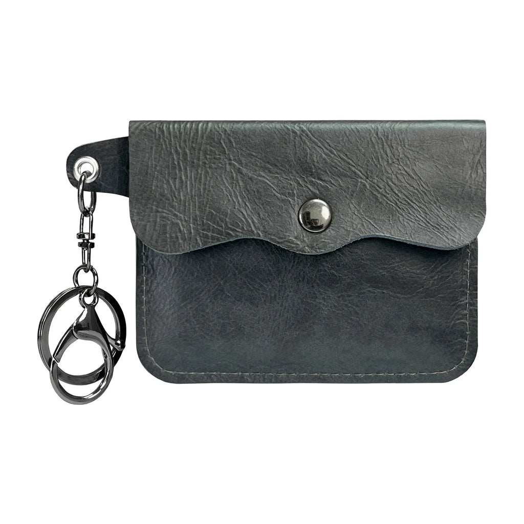 Porte-carte et porte-monnaie slim en cuir de vachette véritable avec porte-clés — photo 14